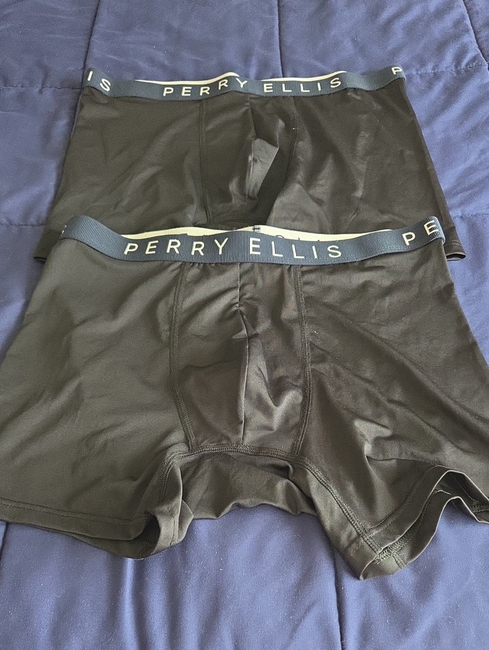 Perry Ellis Black Boxer Briefs with Logo Waistband